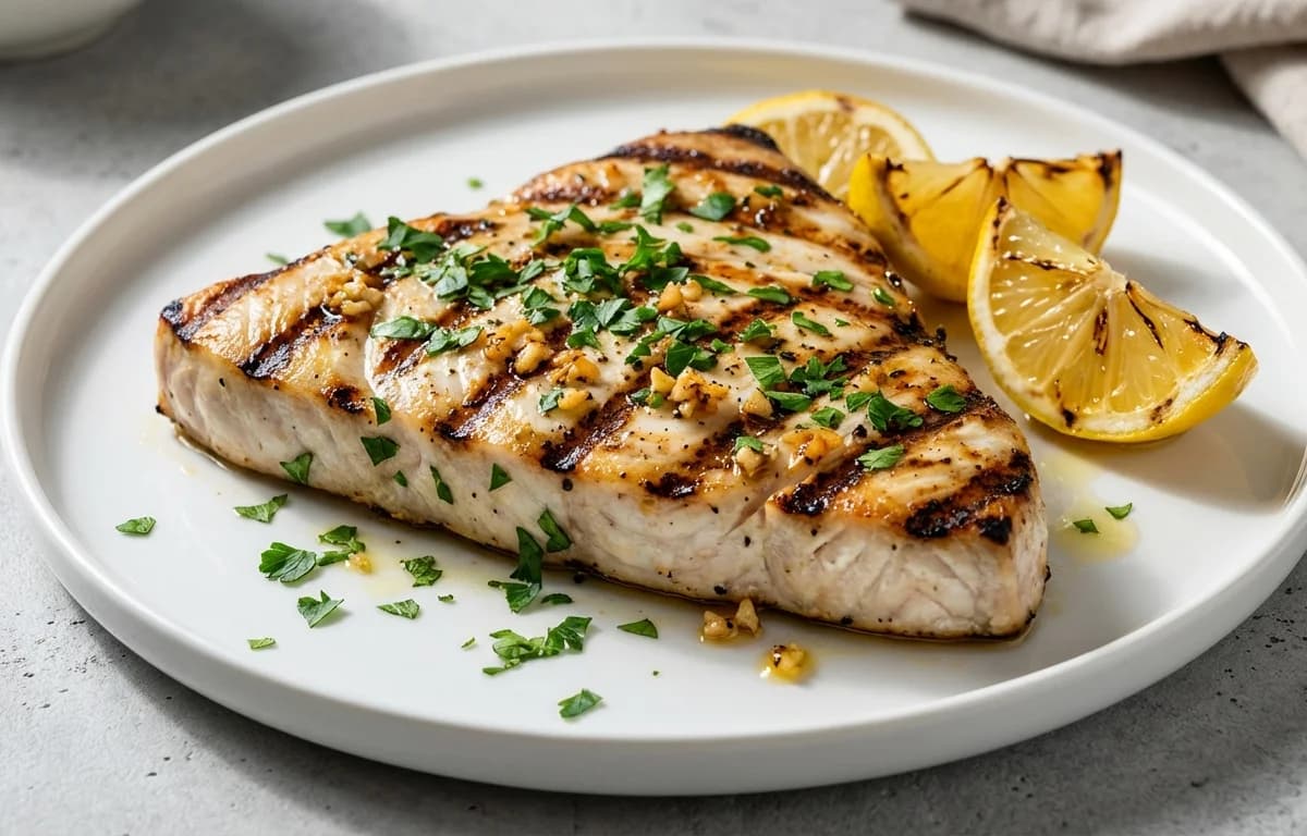 Grilled Swordfish with Lemon and Garlic