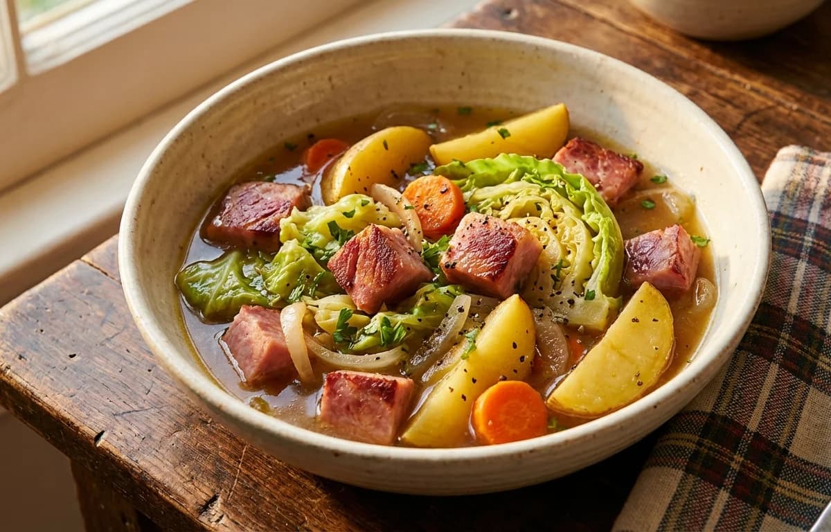 Ham with Cabbage and Potatoes
