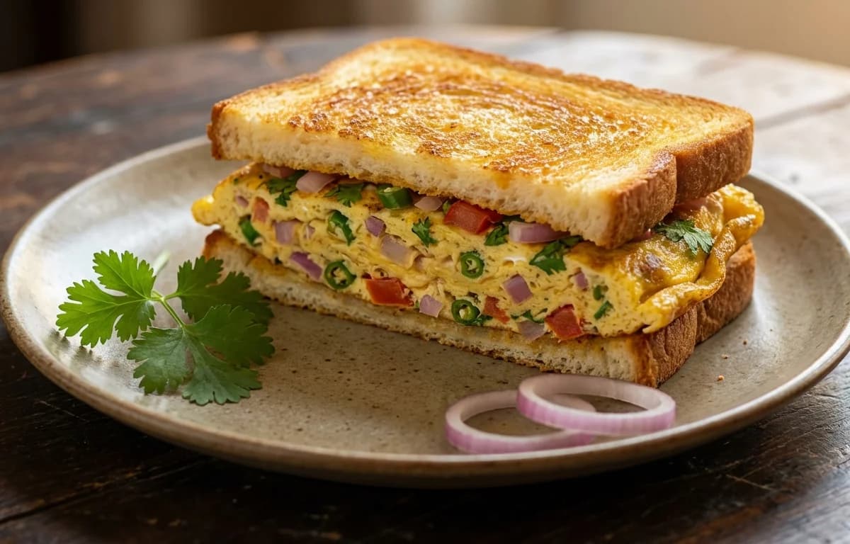 Hyderabadi Omelette Sandwich