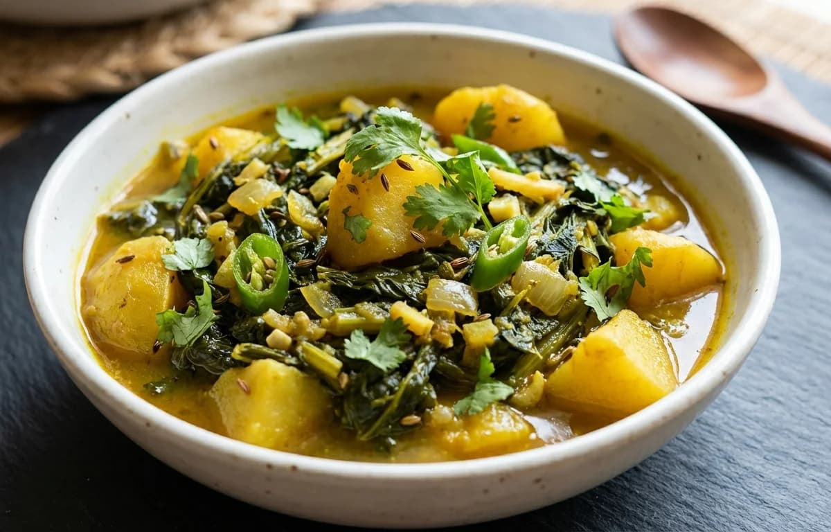 Lai Xaak Aloo Torkari