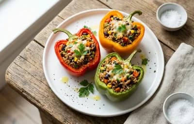 Vegetable and Rice Stuffed Peppers