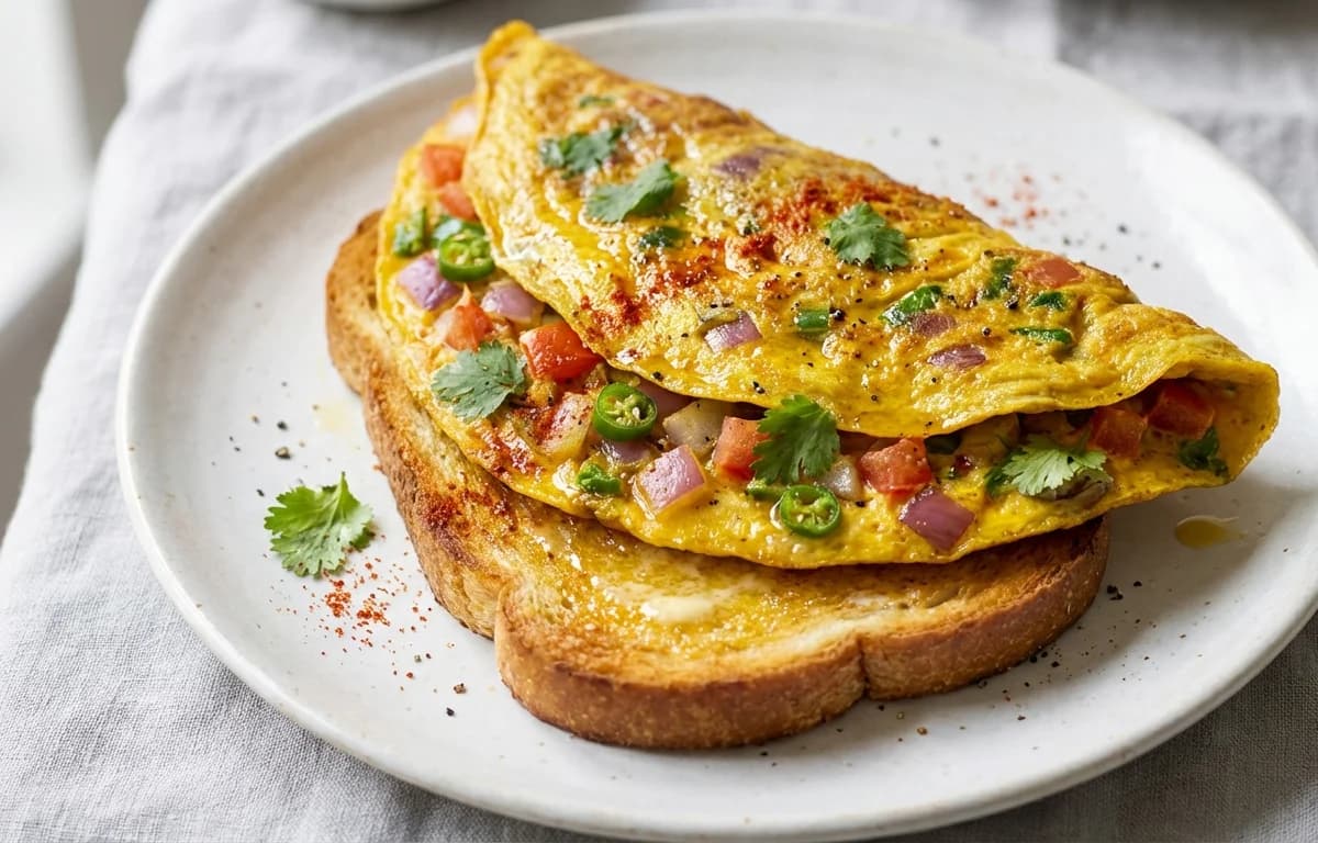 Masala Omelette on Toast