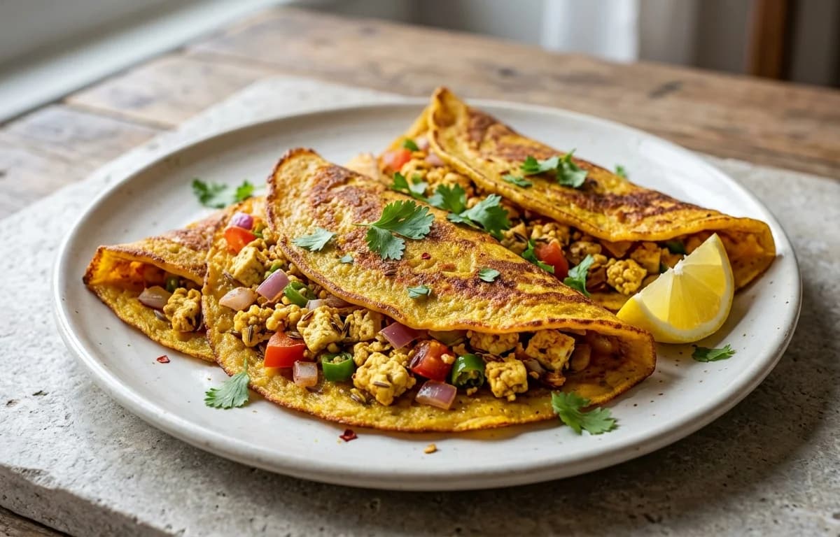 Moong Dal Cheela with Tofu