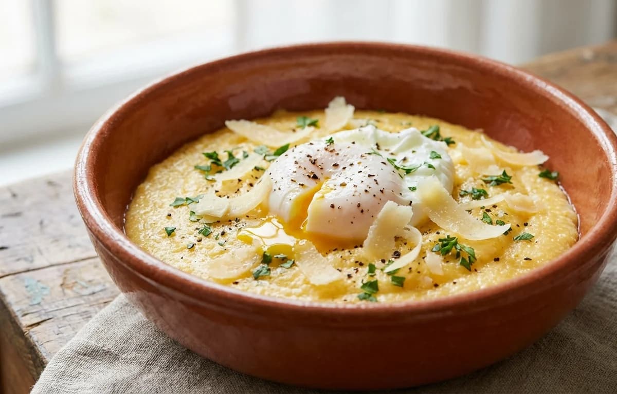 Polenta with Poached Egg and Parmesan