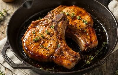 Pork Chops with Cane Syrup Glaze