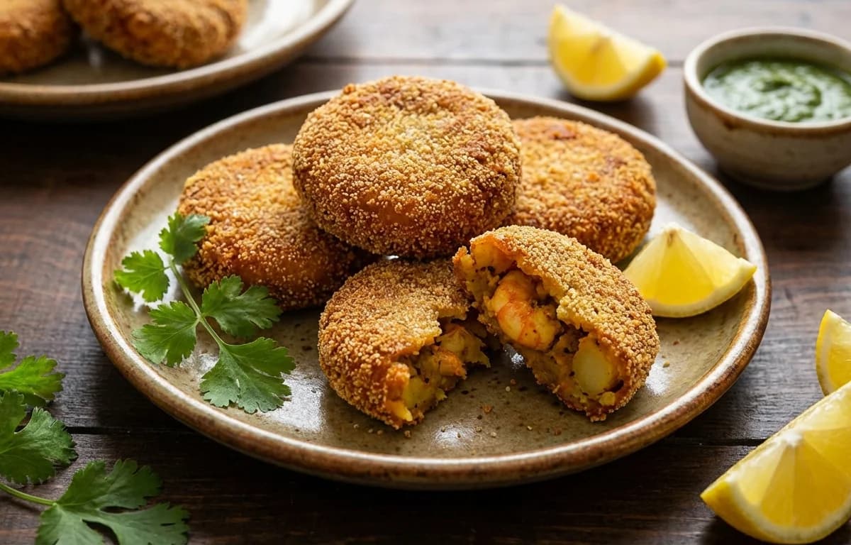 Prawn Rava Fry Cutlets