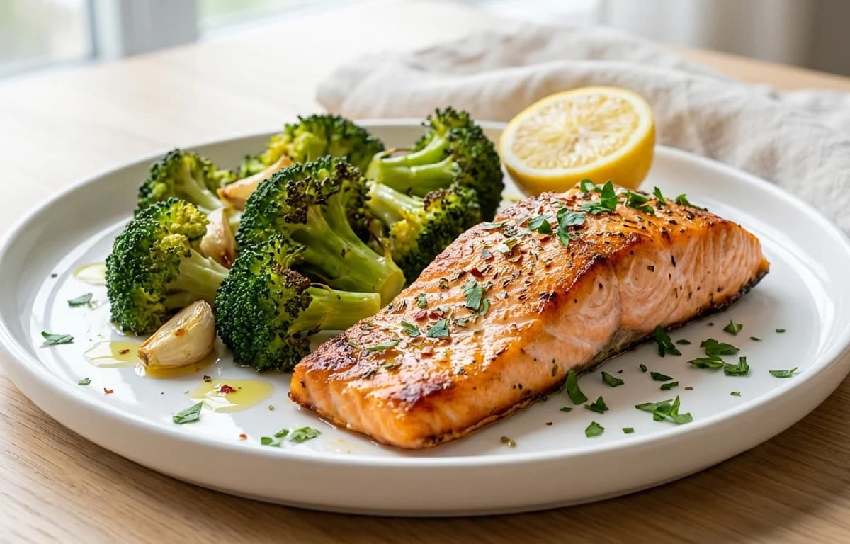 Sheet Pan Salmon with Broccoli