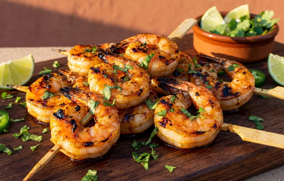 Tequila Lime Shrimp Skewers