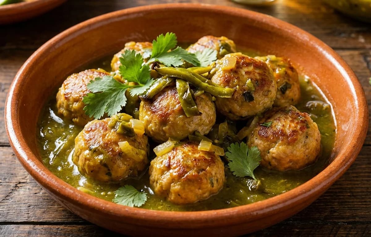 Turkey Meatballs in Green Chile Sauce